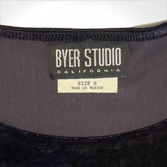 Vintage Byer Studio Blue Velvet Dress Sz 8 Whimsigoth Shimmering A-Line Elegant - Picture 4 of 9